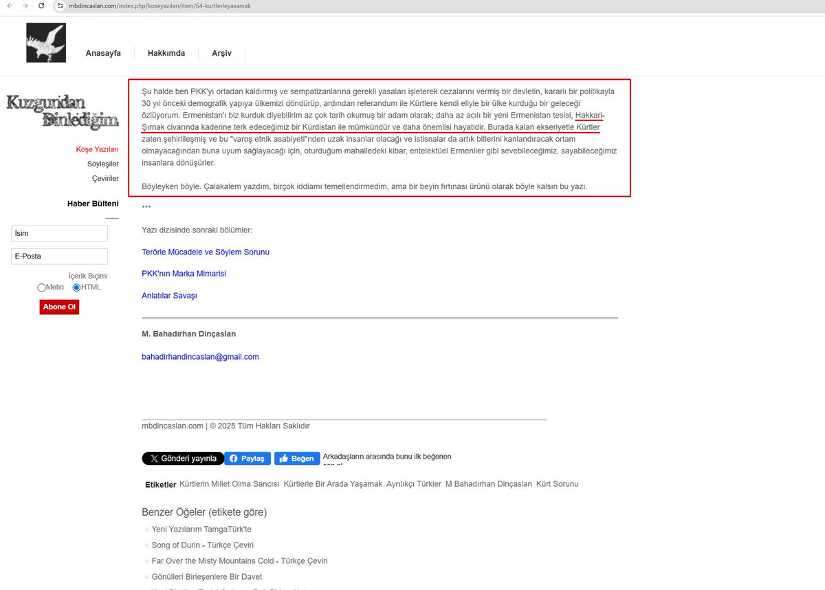 İYİ Partili Bahadır Dinçaslan'ın, Türkiye topraklarında Kürdistan istediği ortaya çıktı!