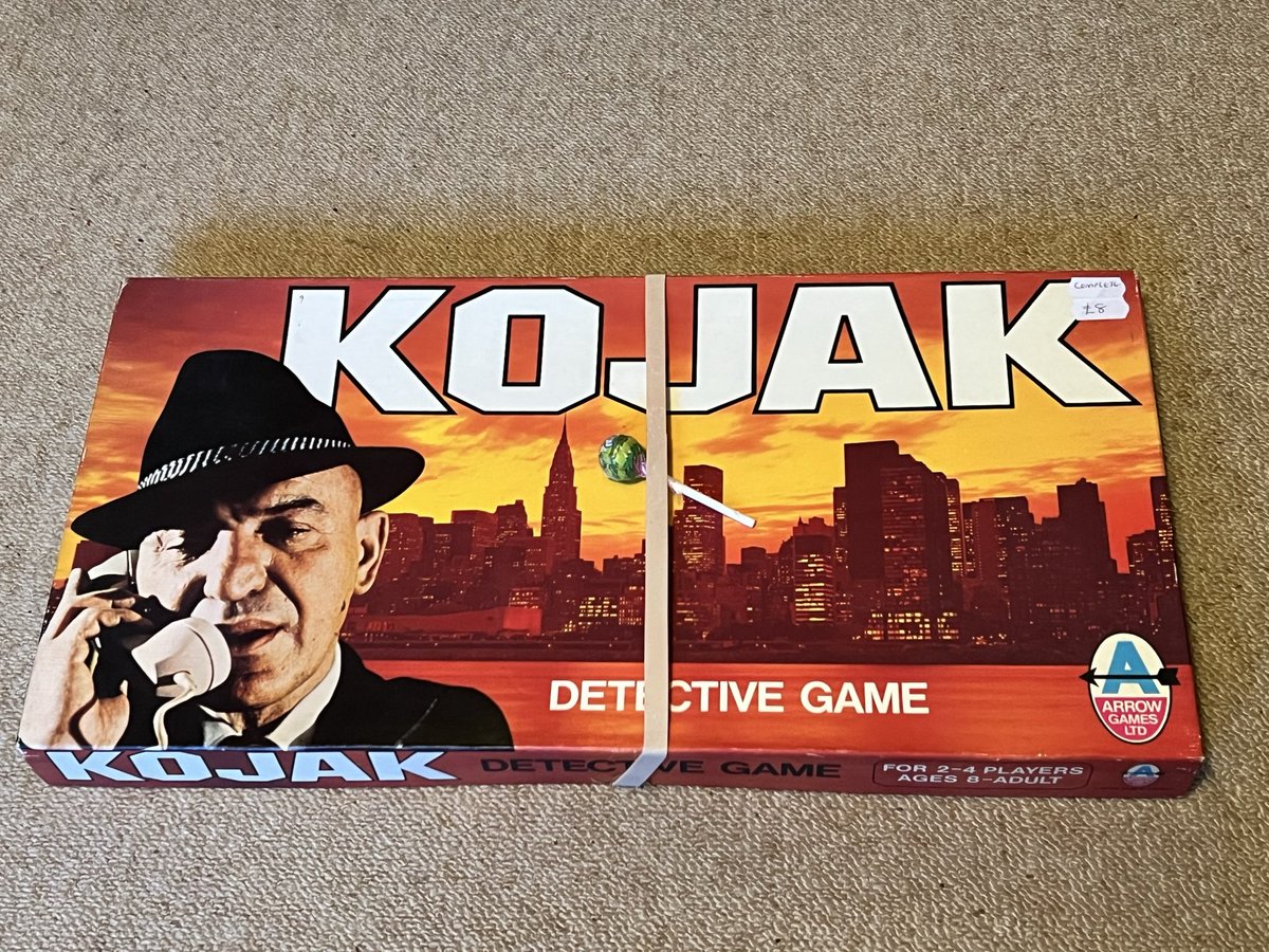 tinynoggin's tweet image. Chazzer shop find: £8 with lollipop thrown in 😂 #kojak #boardgame #tellysavalas