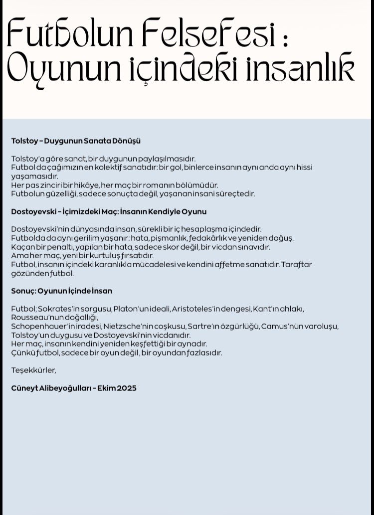 Futbolun Felsefesi ; Oyunun içindeki insanlık ✍️📝
