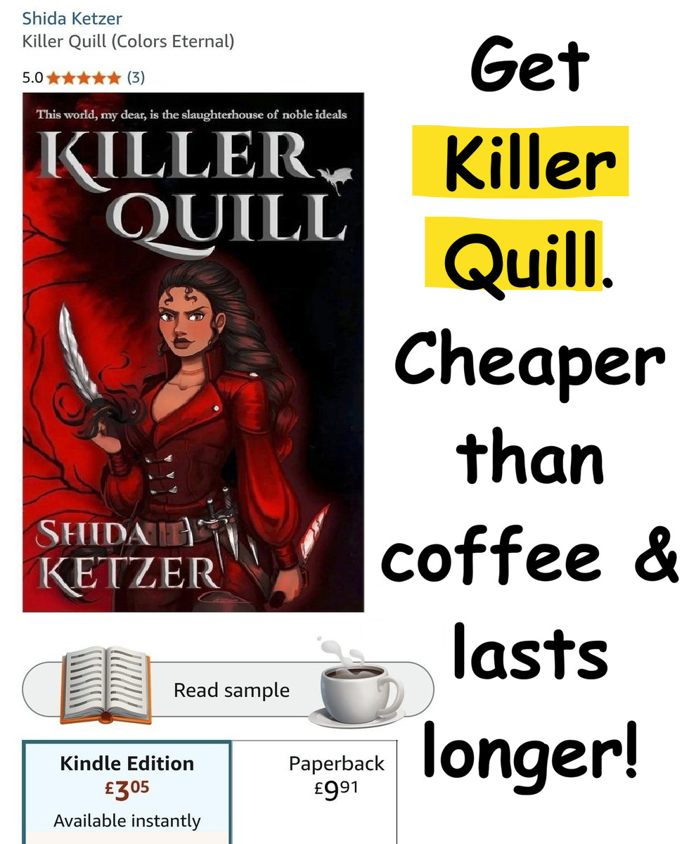 Wisteraverse's tweet image. 🗡️Murdered in cold blood &amp;amp; resurrected through forbidden powers, Quill becomes a formidable assassin. As her latest mission sparks a higher power’s wrath, Quill must avenge the death of her people and her own murder.  Failure will cost more than just her life.🪶
#questpit #P #SFF