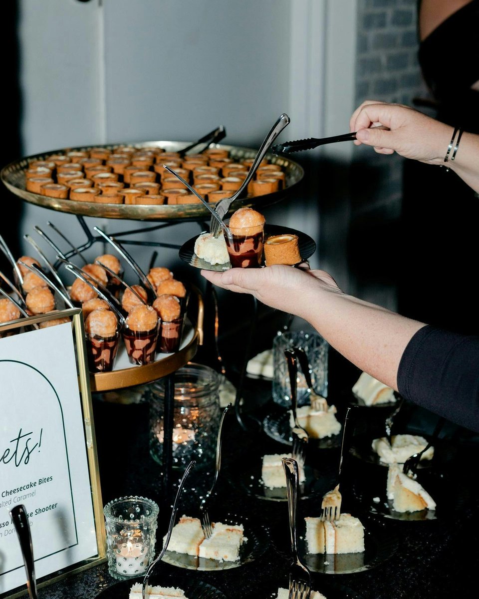 When your wedding food makes you do a little happy dance… 🍰🥗🥟

Photographer: <a href="/ashleyicephotos/">Ashley Ice Photos</a>
Venue: @thebardotvenue

#kccateringcompany #kccaterer #kcweddingcaterer #kceventcaterer #kansascitycatering #oliveeventscatering #oliveevents