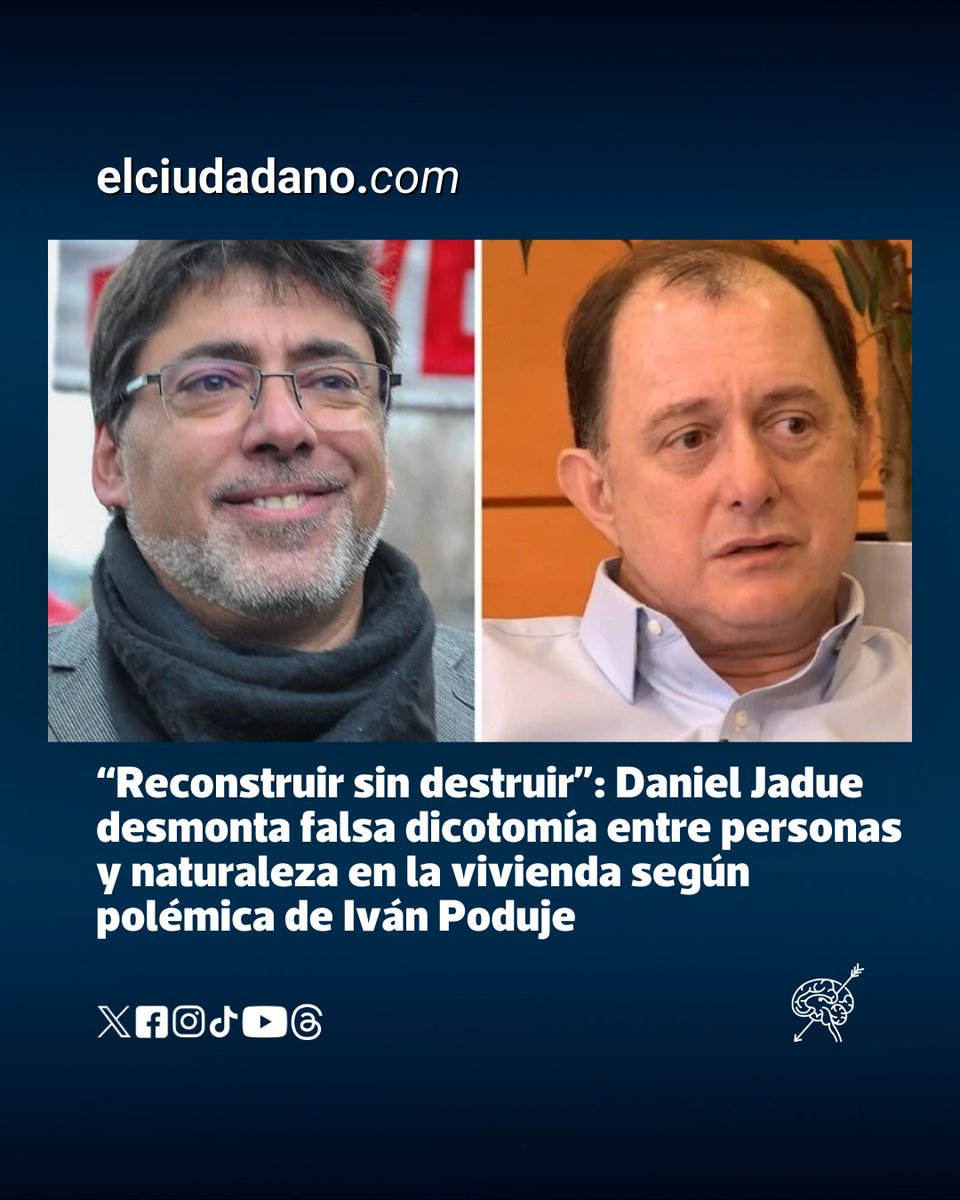 El arquitecto y sociólogo, Daniel Jadue, critica la oposición "personas vs. medio ambiente" en la política de vivienda, calificándola de falsa e ideológica. Advierte que construir en zonas de riesgo, lejos de priorizar a las personas, las pone en peligro y genera un costo mayor a