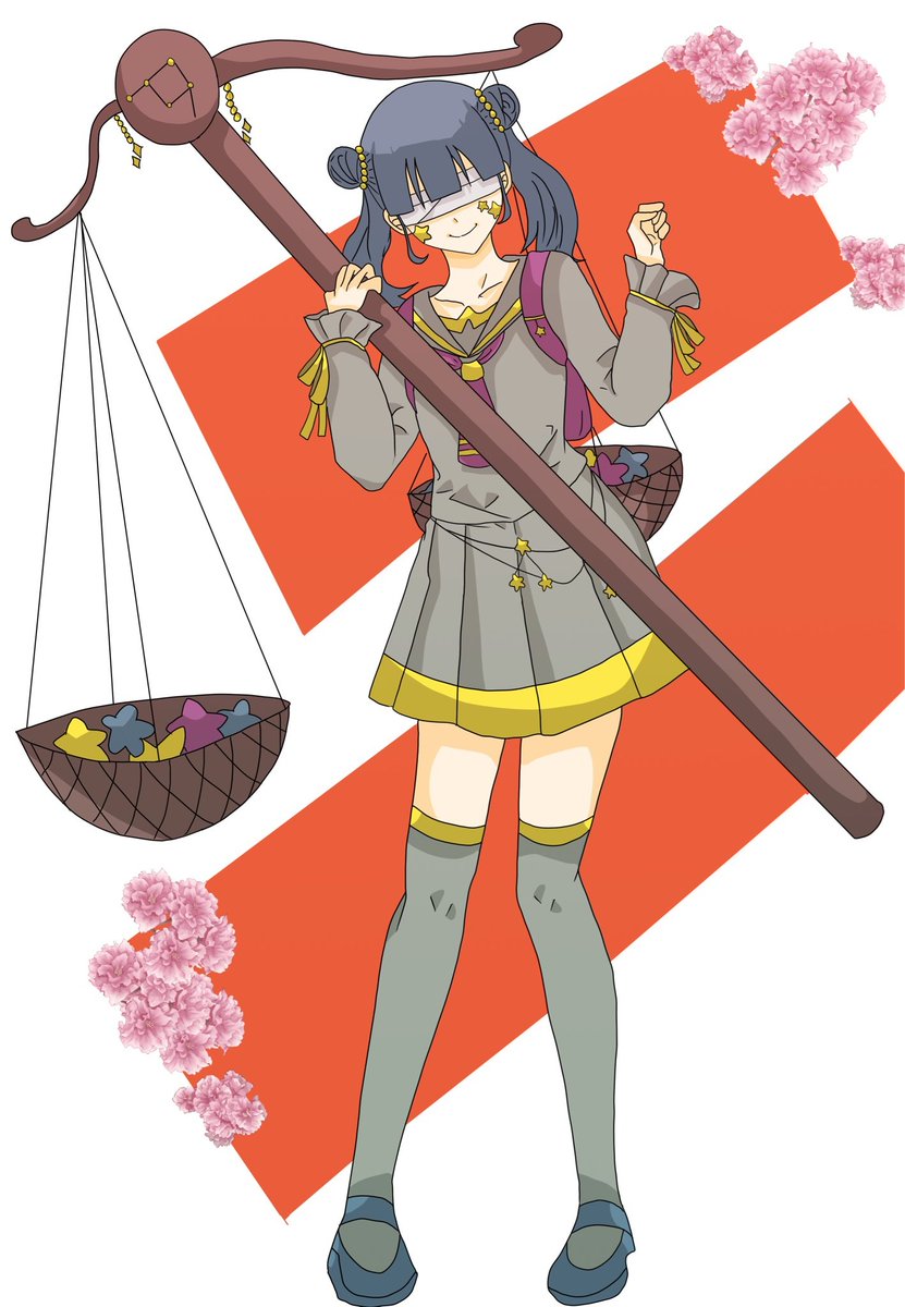 私が立ち絵担当したのは⑪天秤座ちゃんです😆🙌💕 皆様の子達デザイン