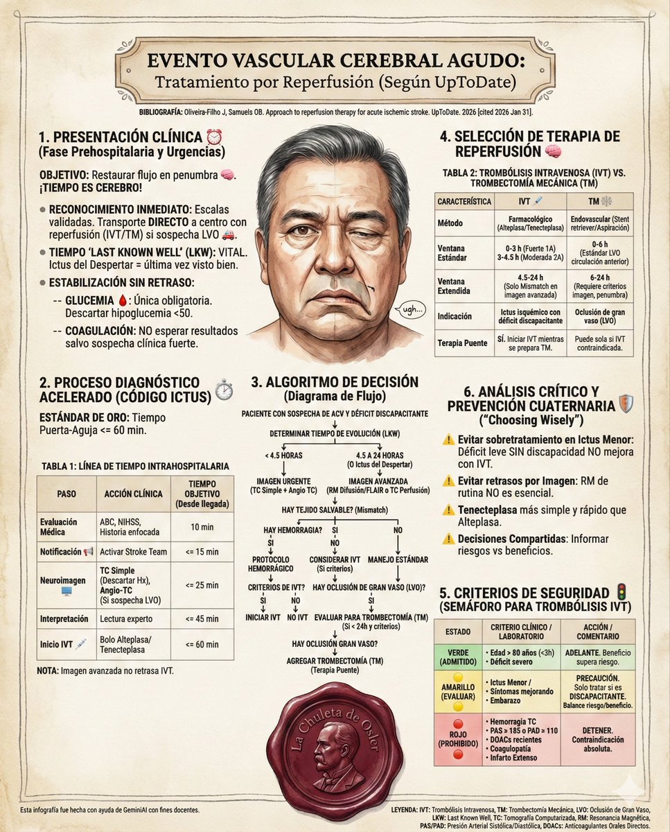 chuletadeosler's tweet photo. Tratamiento del ictus isquemico agudo, segun uptodate. https://t.co/NPkCIwYdh7
