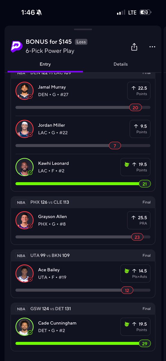 Okay <a href="/PrizePicks/">PrizePicks</a> thanks for the $10 freebie but why were all the losing legs down by 2.5 🤣😭