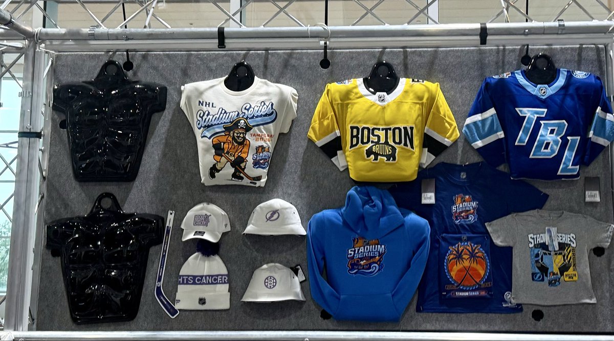 Shan_Jones_'s tweet photo. Merch for the #StadiumSeries series tomorrow! @TBLightning @NHLBruins #gobolts https://t.co/Nvpm29Bjjl