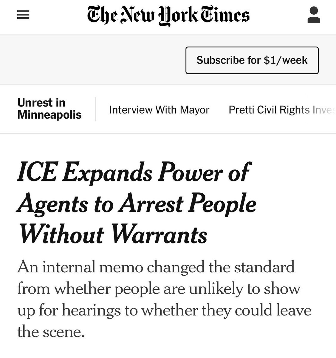 “It would cover essentially anyone they want to arrest without a warrant, making the premise of ever getting a warrant pointless.”

#ICE
#Warrants
#FourthAmendment
#ResistFascism
