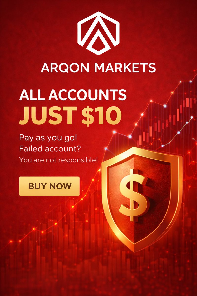ARQON MARKETS

Start the account of your choice for $10
Pay-as-you-go structure

Failed account?
You’re not responsible.

Designed for traders who value structure, clarity, and risk control.