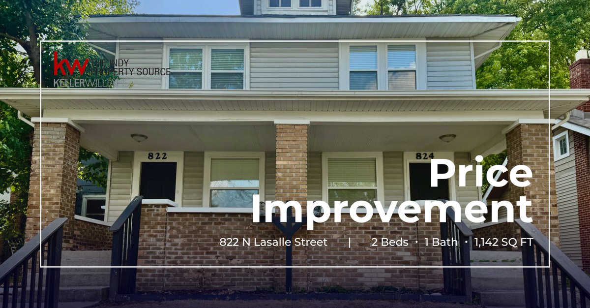 📍 Price Improvement 📍 This recently reduced home at 822 N Lasalle Street in Indianapolis won't last long, so, don't wait to set up a showing! Reach out here or at (317) 886-8477 for more information!

Buy | Sell | Build | Invest ... homeforsale.at/822_N_LASALLE_…