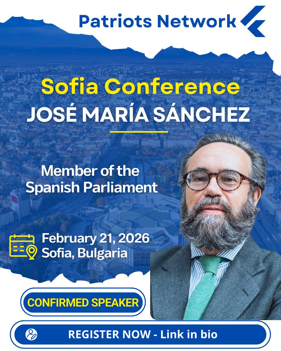CONFIRMED SPEAKER ✅

José María Sánchez, Member of the Spanish Parliament. 

Join us February 21 for our Sofia Conference in Bulgaria !

Sign up at : Link in the bio !
