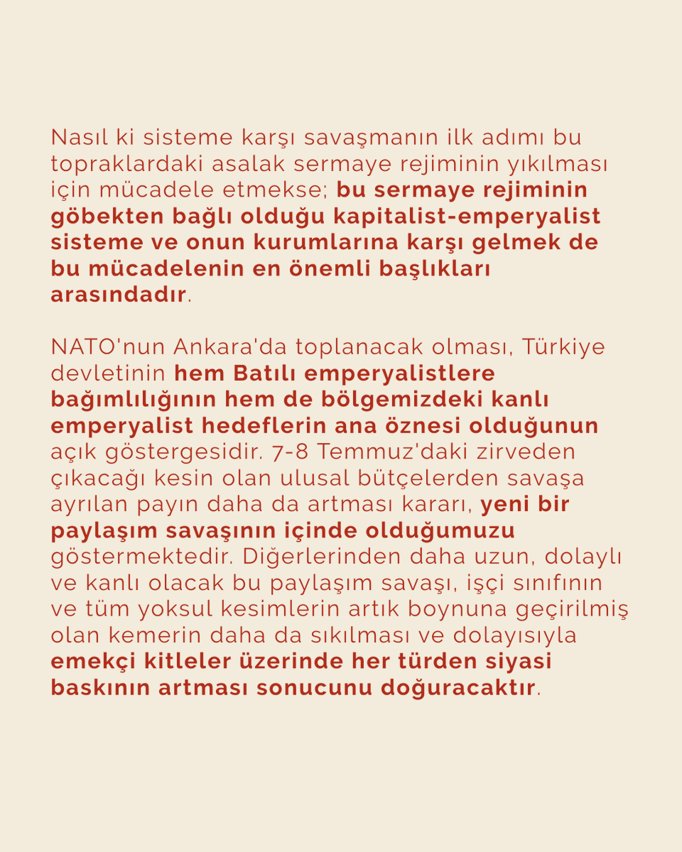 natoyukov's tweet photo. Temmuz ayında NATO'yu Ankara'dan kovmak, bu sömürü düzenini ifşalamak demektir!

Temmuz ayında NATO’yu Ankara’dan kovmak, yeni paylaşım savaşına karşı durmaktır!

Temmuz ayında NATO’yu Ankara’dan kovmak, ülkedeki bütün NATO üstlerini de kovmanın ilk adımıdır!

NATO'YU KOV! https://t.co/PGKa0avajT