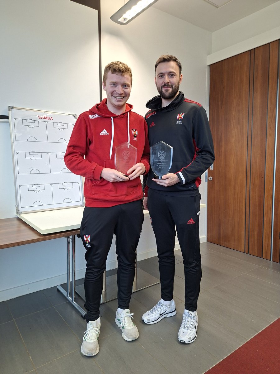 qubafc's tweet photo. 💙 Into the History Books 💙

Congratulations to Matt Hughes &amp; Ben Mulgrew on hitting 250 1st team appearances for QUB AFC.
An incredible milestone that sees them join:

⭐ Paul Smith
⭐ Stuart Harper
⭐ Dee Tumilty
⭐ Matt McManus
⭐ Ciaran O’Hare

Consistency. Loyalty. Quality. https://t.co/abfPAwdZBP