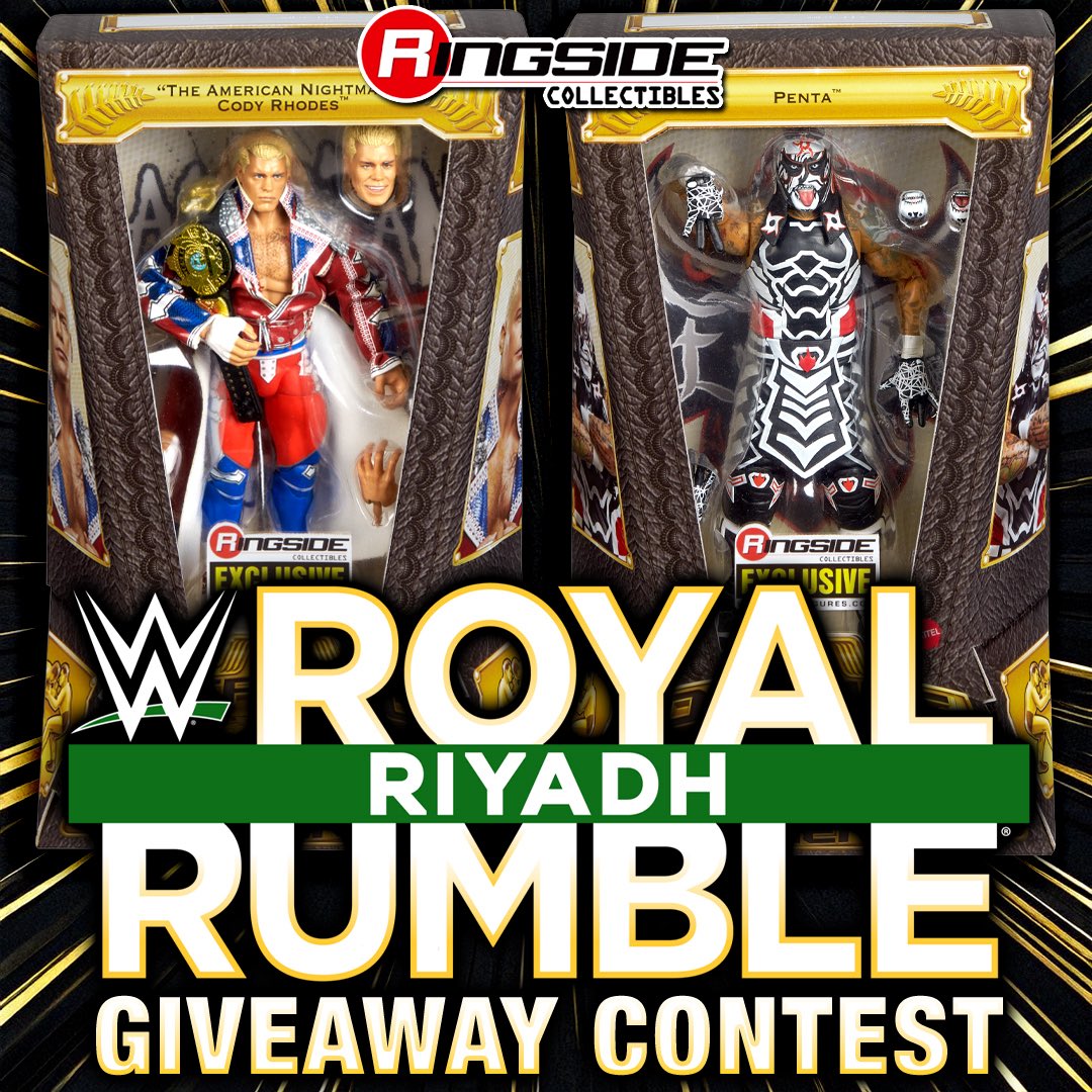 👑 ROYAL RUMBLE GIVEAWAY 👑

Enter our #RoyalRumble Giveaway Contest for your chance to win <a href="/Mattel/">MATTEL</a> <a href="/WWE/">WWE</a> Defining Moments Penta &amp; Cody Rhodes Ringside Exclusives!

To enter:
- Must be following @ringsidec 
- Like &amp; Repost THIS post
- Reply tagging THREE friends and let us know