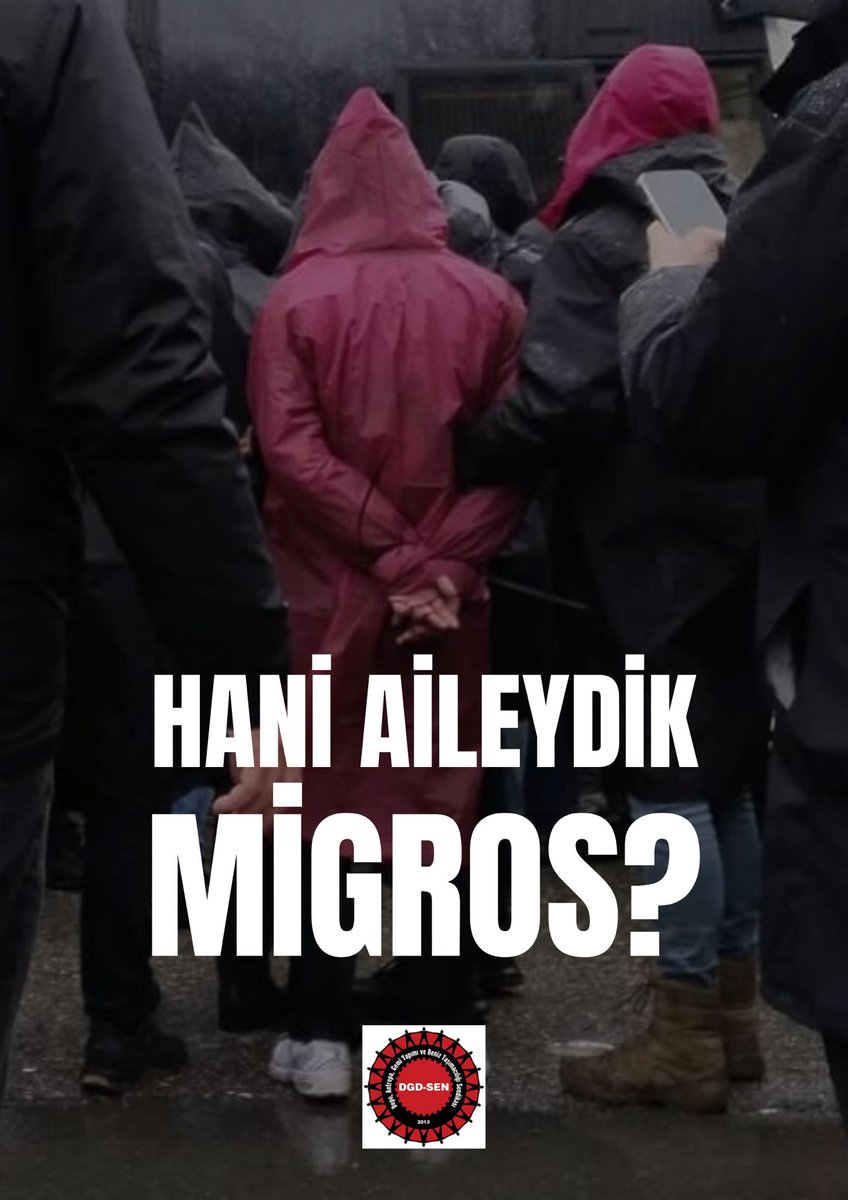 Özilhan “biz bir aileyiz” dedi, Migros depo işçilerini %28’lik sefalet zammına mahkum etti.

Sefalet zammına karşı günlerdir direnen 100 depo işçisi ve sendika yöneticilerimiz bugün ters kelepçe ile gözaltına alındı.

#100MigrosİşçisiGözaltında