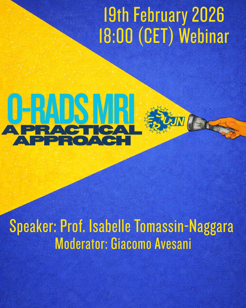 ESUR_JN's tweet photo. @Vuk 🔦 O-RADS MRI: A Practical Approach
📅 19 Feb 2026 | ⏰ 18:00 (CET)
🎤 Prof. Isabelle Thomassin-Naggara
🎙 Moderator: Giacomo Avesani
✨ Go from OK-RADS to OMG-RADS with our MRI O-RADS Webinar ✨
#ORADS #MRI #Radiology #GynecologicalImaging #Webinar https://t.co/lLxP3XMzuz