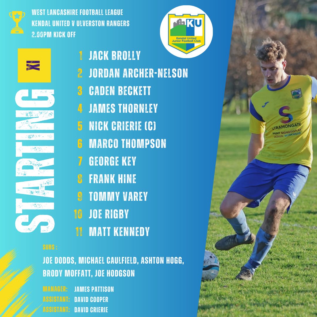 Full time 👇 

It ends all level in a game we should have won. A brilliant performance overall which deserved a lot more. Credit to Ulverston who hung in and grabbed a leveller!

⚽️ Joe Hodgson 🅰️ Marco Thompson
⭐ George Key - Best player on the pitch by a mile 👏 

💛💙