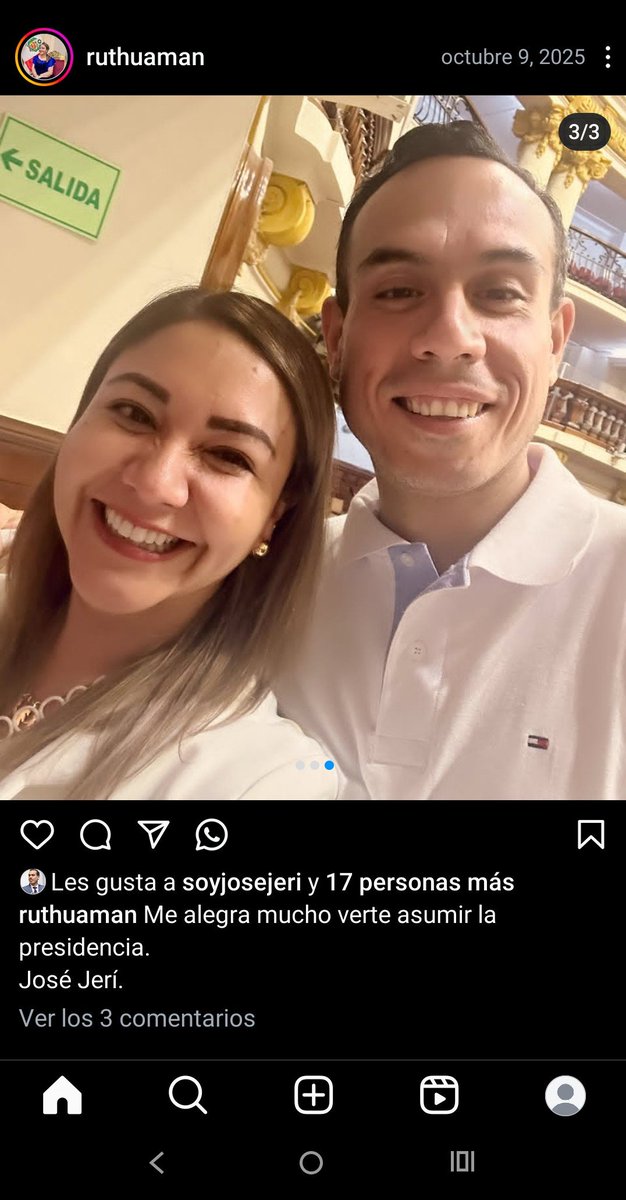 lapistaclave's tweet photo. En esta edición de "Hildebrandt en sus 13": Shadia Valdez y Rut Huamán son dos viceministras muy amigas de José Jerí de la vida real y de Instagram, a las que él halaga con "likes"
Ya no cabe duda que el interino donde pone el like pone la bala. 
Shadia Valdez, viceministra de Justicia, también está a cargo del espinoso Instituto Nacional Penitenciario ( INPE) 
Sí, el interino la nombró  presidenta encargada, luego de la salida del denunciado Iván Paredes.
Ella, en 2021 postuló al Congreso por Podemos Perú, del investigado José Luna Gálvez y como militante ha recorrido 3 partidos políticos. Ahora, sin experiencia en la materia, está a cargo de los penales, donde los presos se fugan  casi a diario y se traman secuestros y extorsiones.
Lo mismo ocurre con la viceministra de Poblaciones Vulnerables del Ministerio de la Mujer, Rut Huamán, amiguísima de Jerí y ahora en la cúpula de una cartera que maneja más de mil millones de soles. Cuánto más hay que tolerarle al señorito mandatario de 39 años?