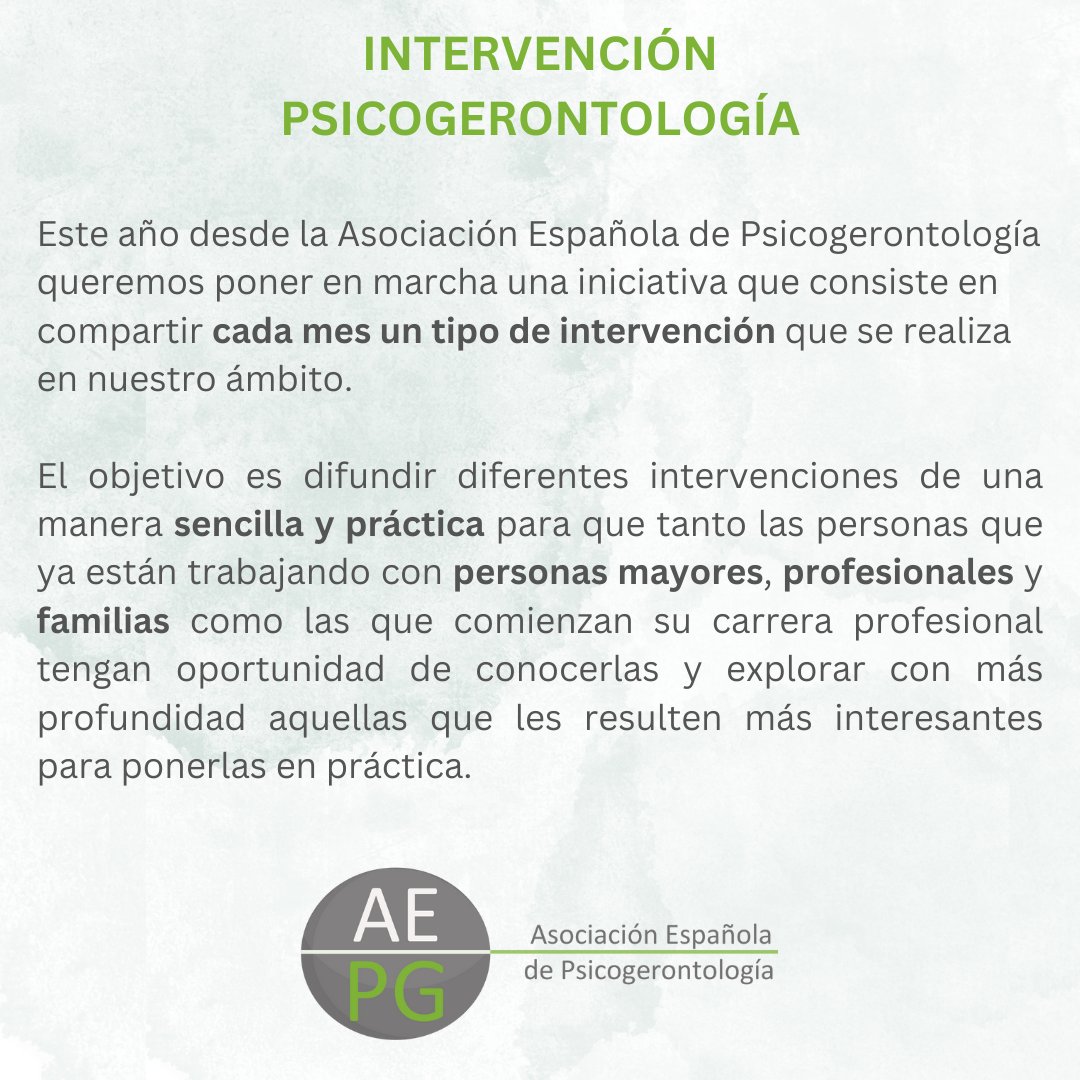 🔝 En el 2026 desde la <a href="/AEPsicoGeron/">AEPsicoGerontología</a>  ponemos en marcha una nueva iniciativa, cada mes compartiremos una intervención en psicogerontología diferente. Comenzaremos en febrero con Intervención Sensorial.