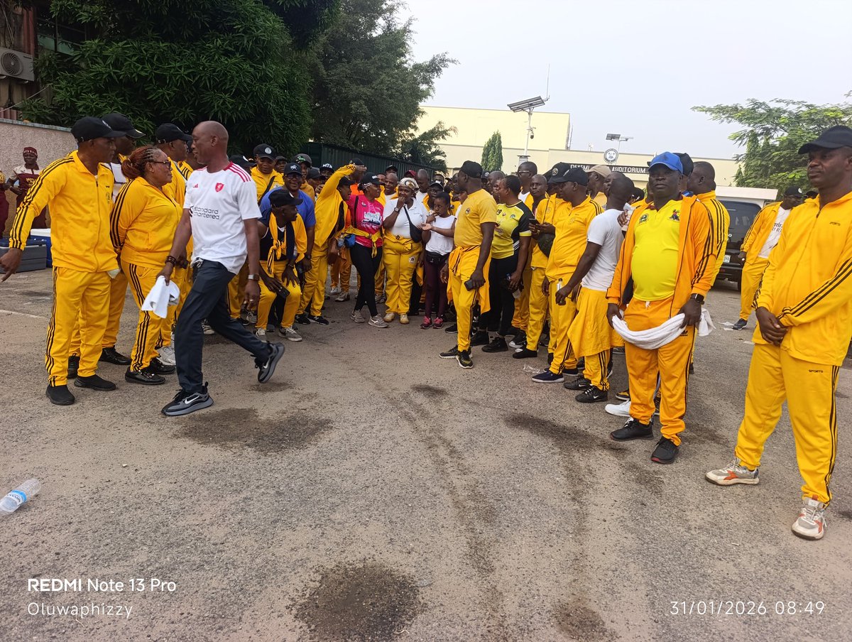 followlastma's tweet photo. 2026 WALK FOR FITNESS EXERCISE KICKS OFF

The monthly "Walk for Fitness" exercise, organized by the Head of Service (HOS) Mr Bode Agoro, has commenced for the year 2026. 

On January 31st, 2026, a large number of participants from various Ministries and Agencies in the State including some Permanent Secretaries gathered for the exercise, which started at the usual venue, Alausa Secretariat (Adeyemi Bero Premises). The walk route traversed Obafemi Awolowo Way towards Allen/Ikeja.

The Lagos State Traffic Management Authority (LASTMA) not only effectively managed traffic along the route but also actively participated in the exercise, demonstrating their commitment to promoting a healthy lifestyle and supporting community initiatives.
The exercise saw a massive turnout, showcasing the enthusiasm and dedication of Lagos State employees to fitness and wellness. 
The event was a resounding success, highlighting the importance of regular physical exercise.

#FollowLASTMA
@followlasg 
@jidesanwoolu 
@drobafemihamzat 
@seunosiyemi_
@Sola_Giwa
@OlalekanOki
@TrafficChiefNG
@lagosMOT1 
@trafficpalava
@lagostraffic961