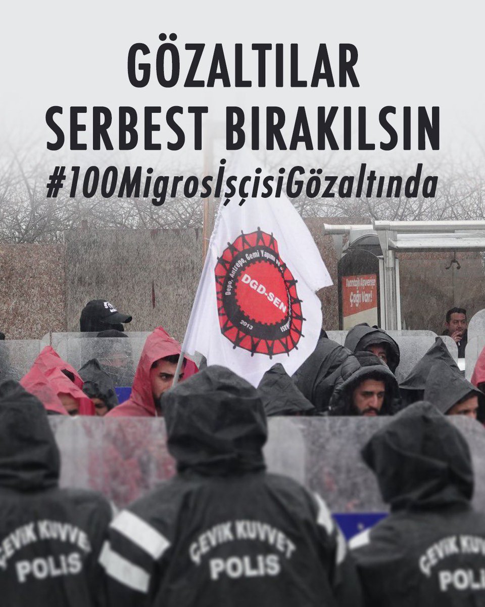 DGDSEN's tweet photo. GÖZALTILAR DERHAL SERBEST BIRAKILSIN! TALEPLERİMİZ SUÇ DEĞİLDİR!

🔺Net %50 zam
🔺Kadrolu çalışma
🔺Promosyonlar işçilere
🔺Vergiyi patron ödesin

Bu talepler meşrudur, haklıdır, onurludur!
#100MigrosİşçisiGözaltında https://t.co/FJklSUVnyZ