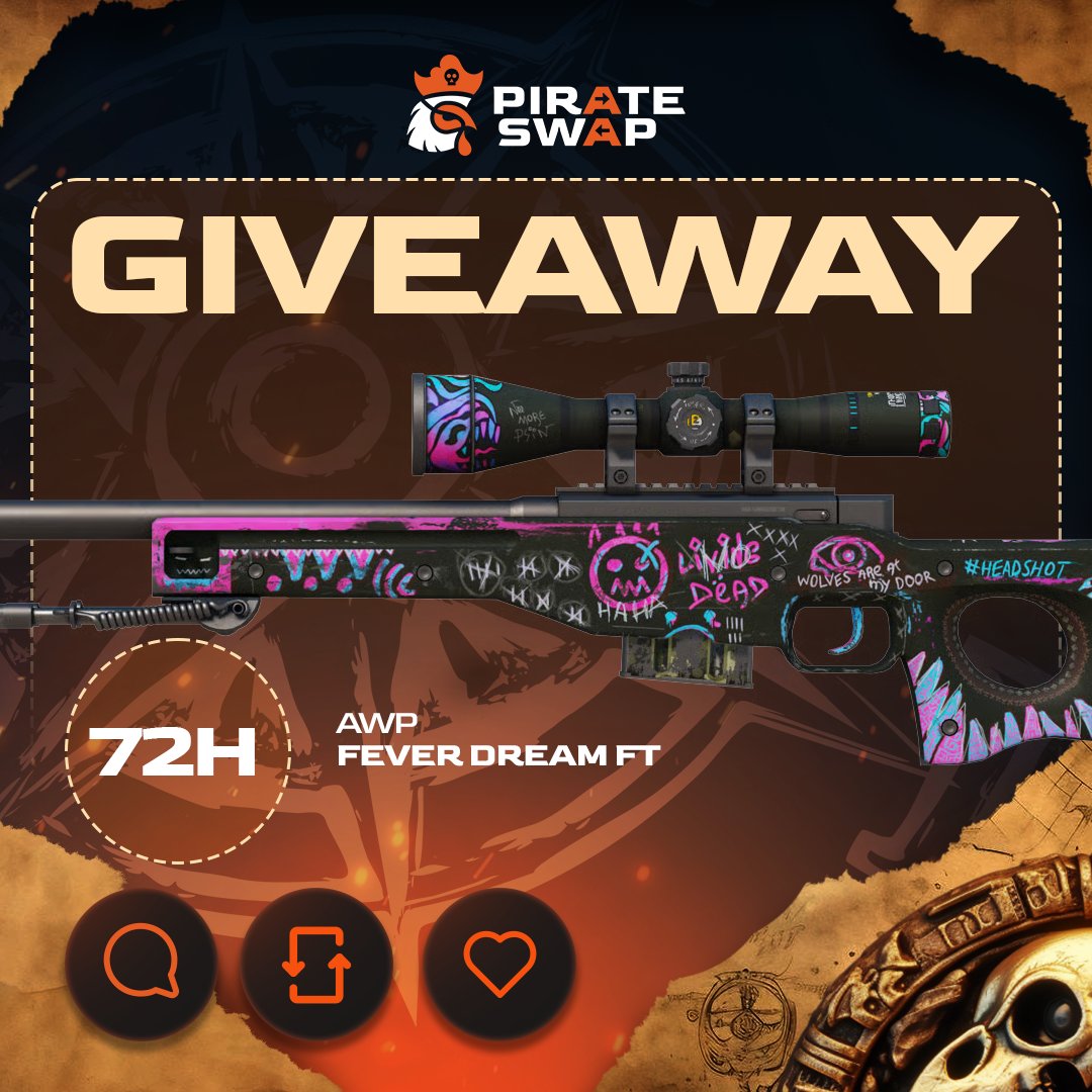 pirateswapcom's tweet image. 💰GIVEAWAY ALERT💰

To enter:    
✅LIKE 3 LAST POSTS
✅Repost
✅Follow us @pirateswapcom 

🍀Good Luck!
⏰Ends in 72 HOURS!

#CS2 #CS2Giveaway #csgo #giveaways