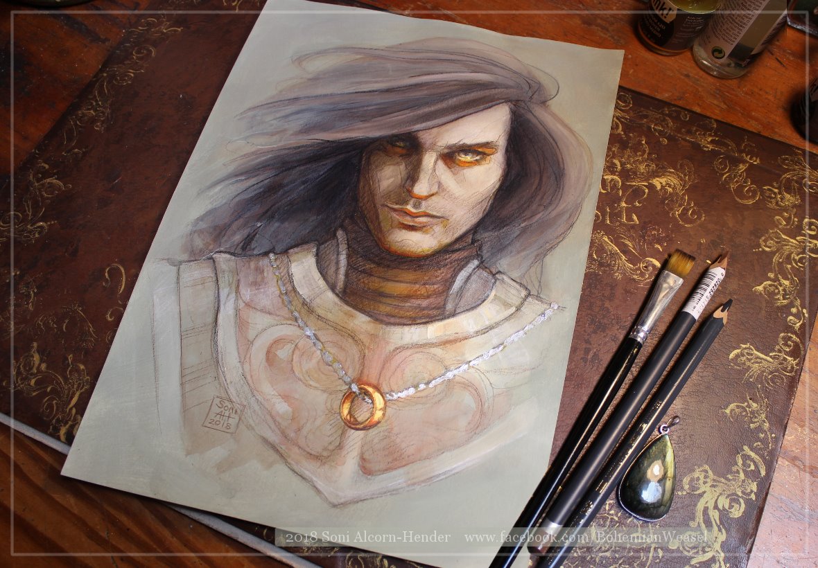 Isildur NO corta cuatro dedos de Sauron y lo vence.

Sauron ya había caído derrotado ante Gil-Galad y Elendil en la Guerra de la Última Alianza cuando Isildur toma la espada quebrada de su padre y corta el dedo de Sauron que porta el Anillo Único.
#Tolkien 
🎨Soni Alcorn-Hender