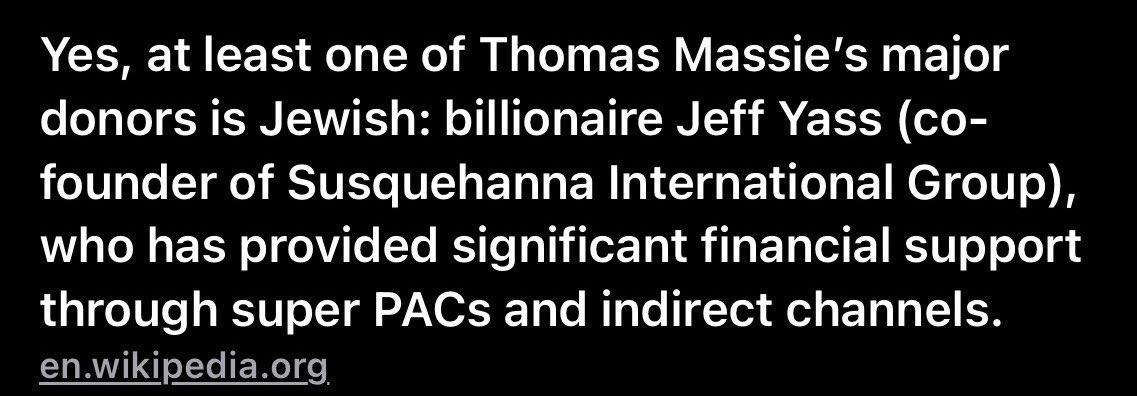 ginamilan_'s tweet image. LOL.  Thomas Massie’s biggest campaign funder is JEWISH billionaire Jeff Yass — the same guy who bankrolls the Kohelet Policy Forum. Really living up to that “America First” image, huh?