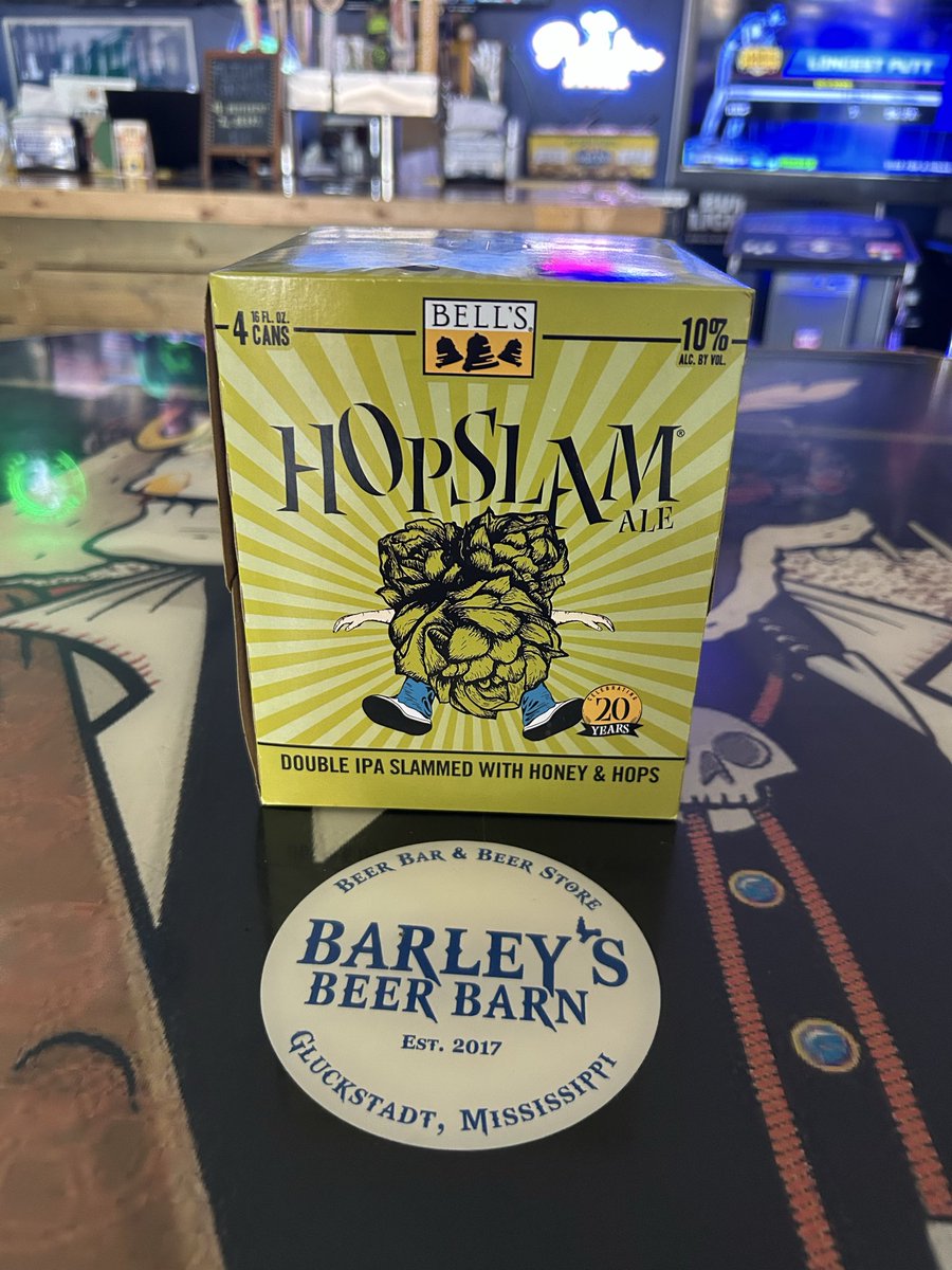 Hopslam Double IPA from Bell’s Brewery is back. This Honey &amp; Hope Limited Release is available in 16oz Cans. Come see us to stock your fridge!! 
#bestbeerstore #yourbeerstore #BBB #craftbeer #beer #pints #growlers #cigars #beerstore #seasonalbeers #giftcards #beer