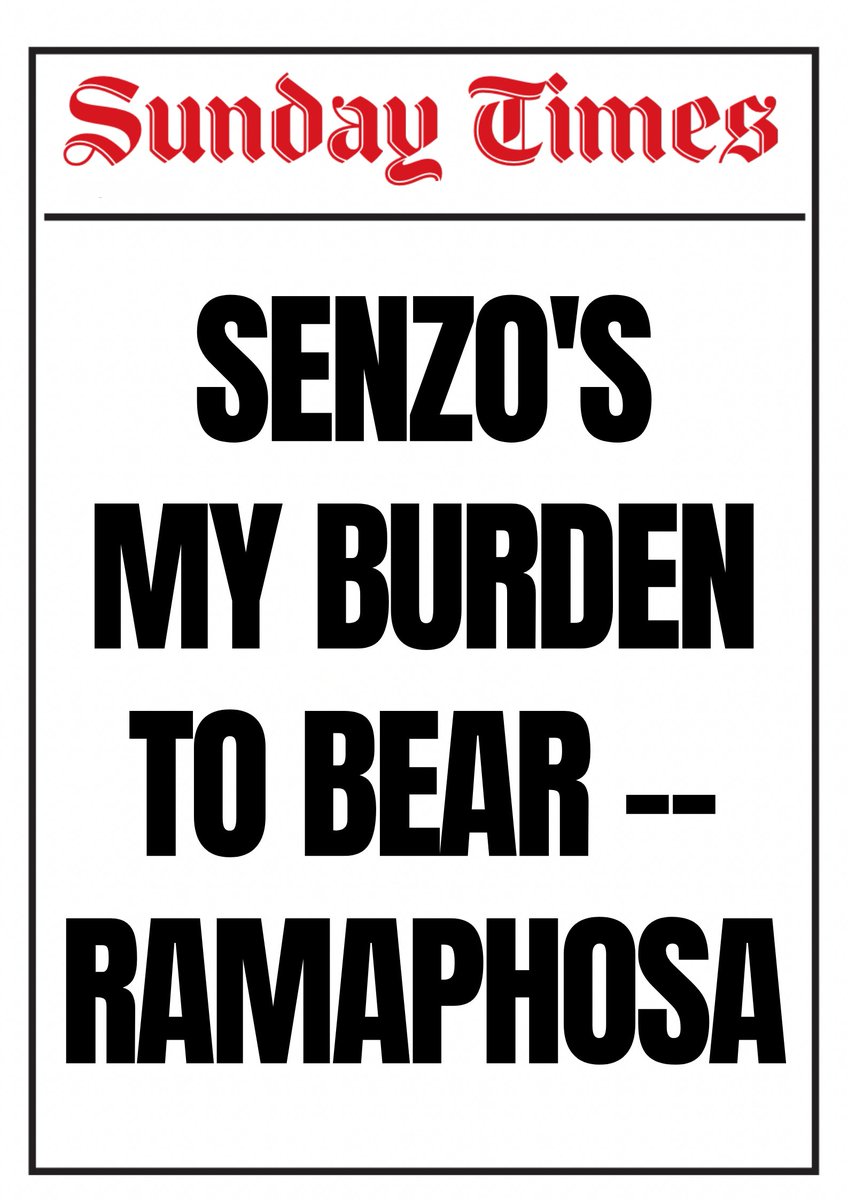 'Senzo is my political burden to bear, but I'm willing to take the flak,' says President Ramaphosa. Details in the #SundayTimesZA tomorrow