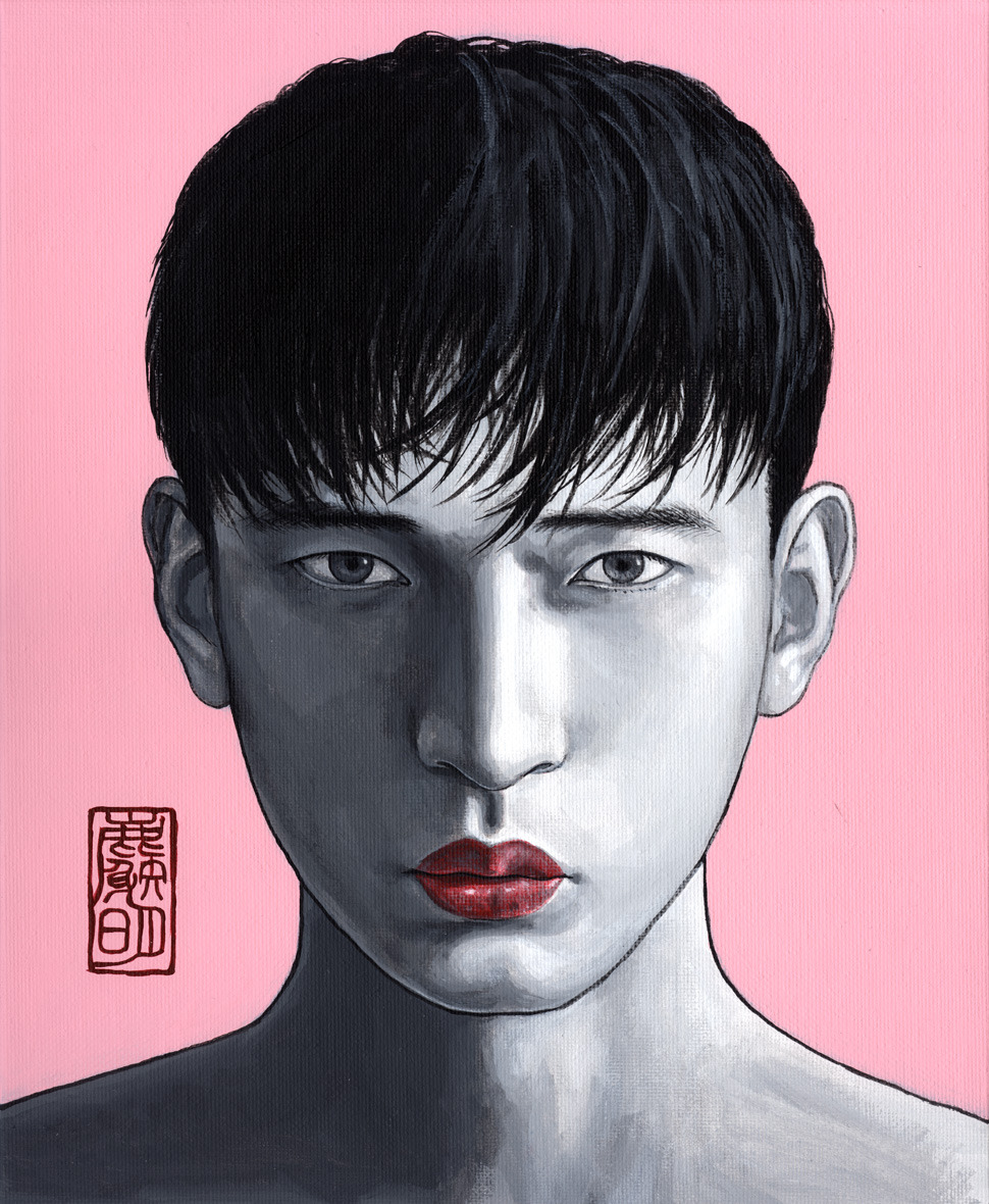 MuskMing's tweet photo. "Rainbow Lips - Red / 虹唇·紅"  
acrylic on canvas board 
24×30cm, 2026 
© Musk Ming https://t.co/fNZ8bBncJh