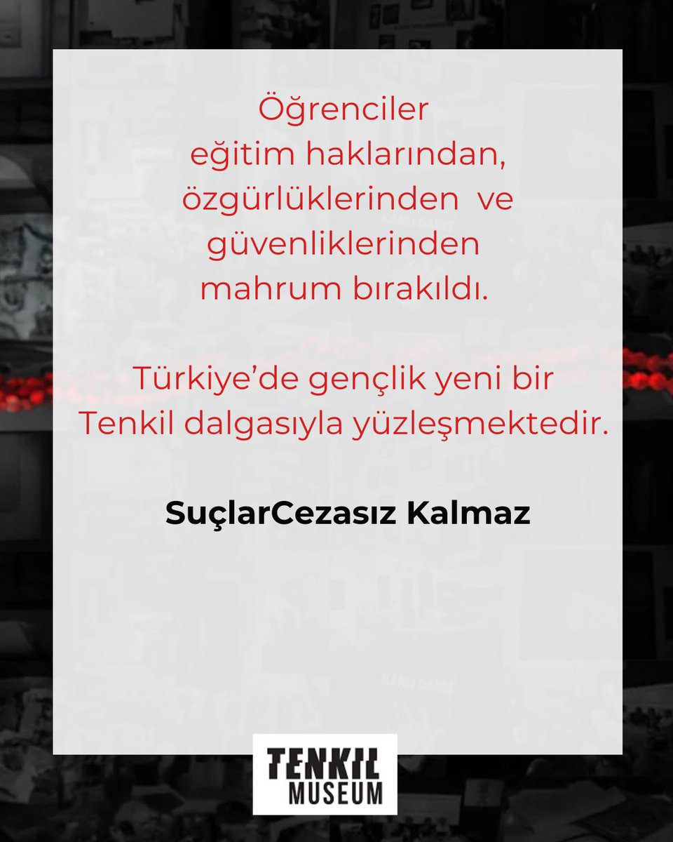 TenkilFelaketi OrganizeNefret

Adalet istiyoruz 
Haksızlığa çok uğradık…

#วิวาห์ปฐพีตอนที่2 #SMTOWN_LIVE_FUKUOKA 
#gönüldagı

<a href="/MuseumTenkil/">Tenkil Museum 🏛️</a>