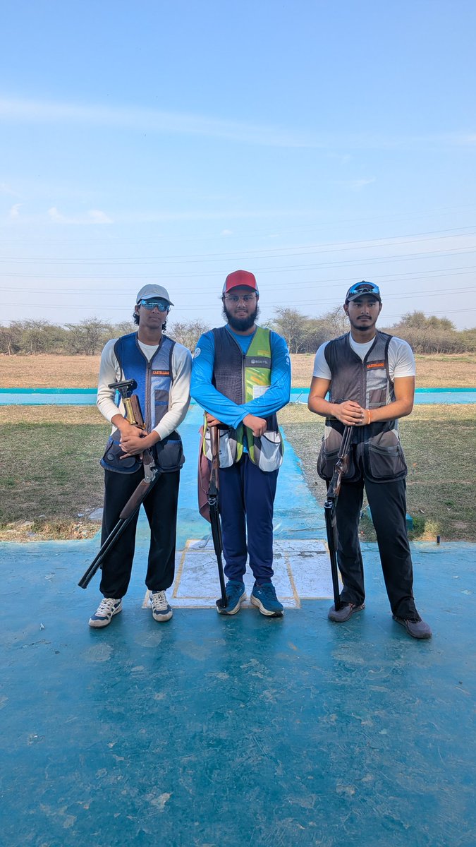 OfficialNRAI's tweet photo. National Selection Trials 1&2 (Shotgun)
*Result: Skeet men junior T1*
1. Zorawar Singh Bedi (Centre-Pun)π₯
2. Yuvek Battula (Left-Tel)π₯
3. Gurfateh Singh Sandhu (Right- Pun)π₯
#Shooting #NationalSelectionTrials #TeamIndia #India #DKSSR #Delhi https://t.co/XMAe3QToQM