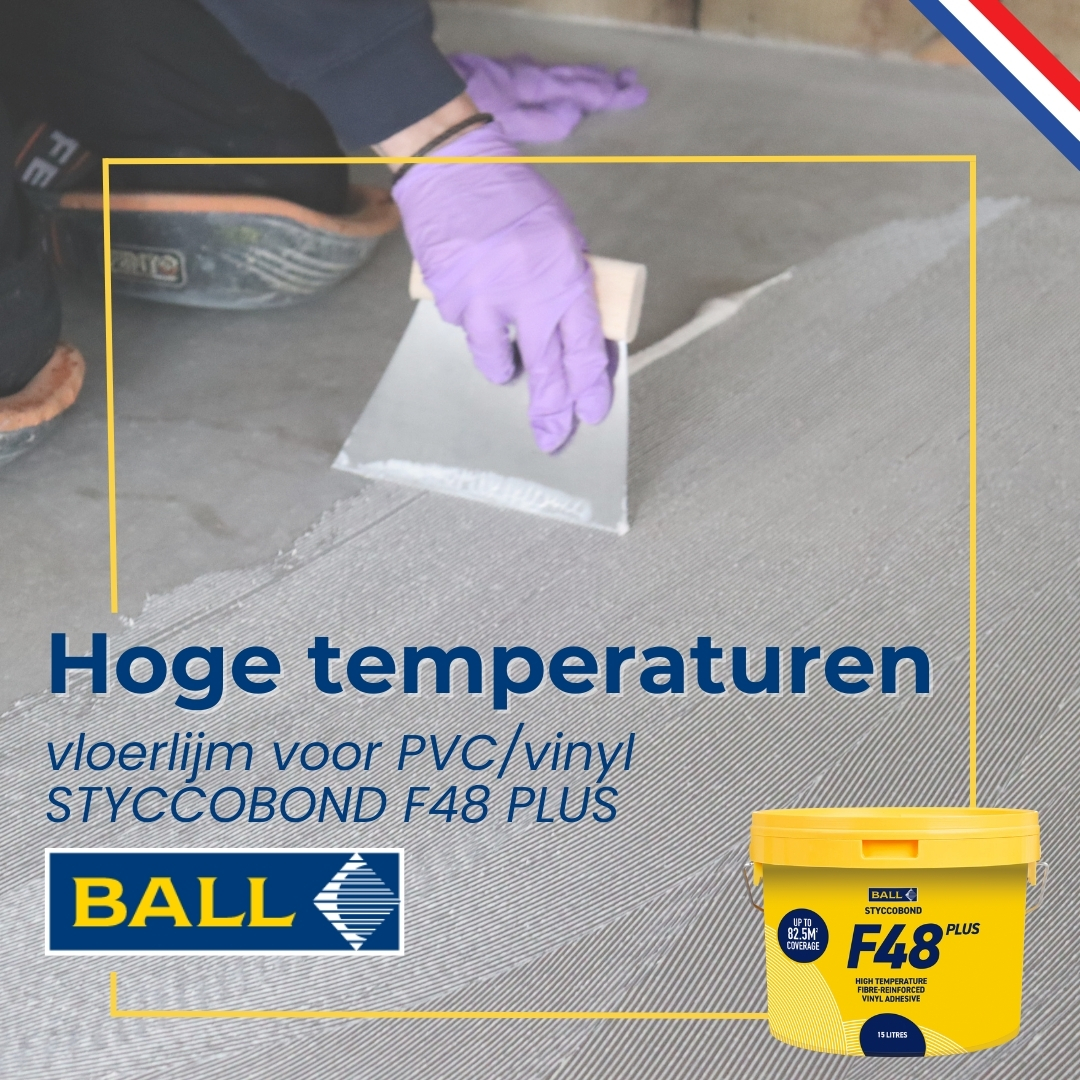 PVC-lijm STYCCOBOND F48 PLUS - ideaal bij hoge raampartijen/serres

✅ Stofferen na 5 min
✅ Hoge weerstand tegen temp. verschillen
✅ Geschikt op vloerverwarming

🌟 tot 31 eind maart 10% geld terug 🎉
👉 ow.ly/I9Oz50Y49sU

#vloeren #vloerlijm #lijmgids #fball