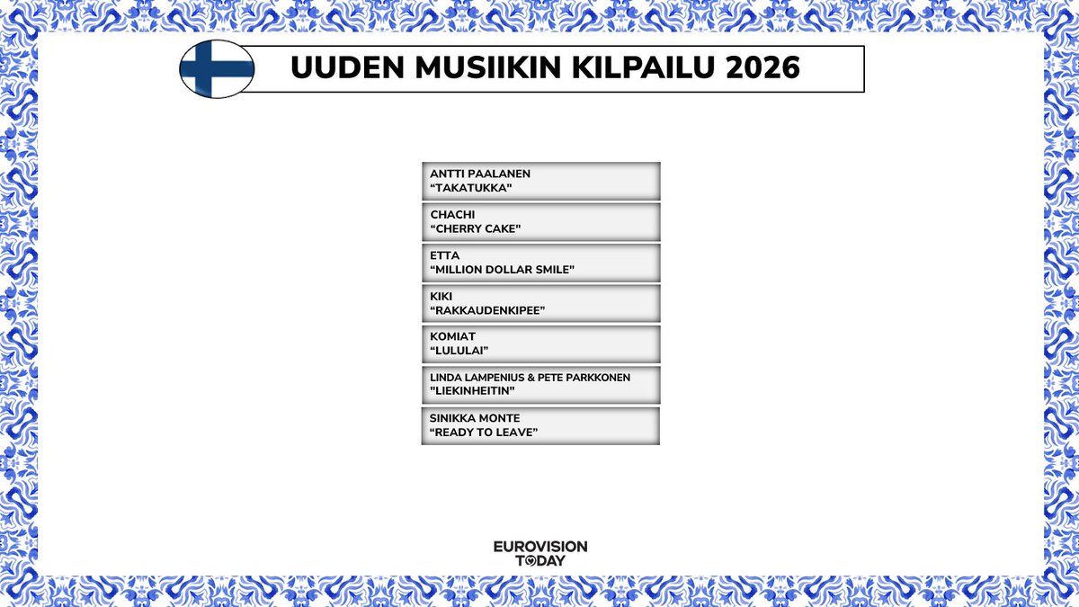 ☆ Hello everyone!
☆ Let's go for another music festival!
☆It's time to share our top 7 of 🇫🇮 Uuden Musiikin Kilpailu 2026!
☆17 members of our group have ranked all the songs!
☆ Let's find our favourites and winner!

#UMK #UMK2026