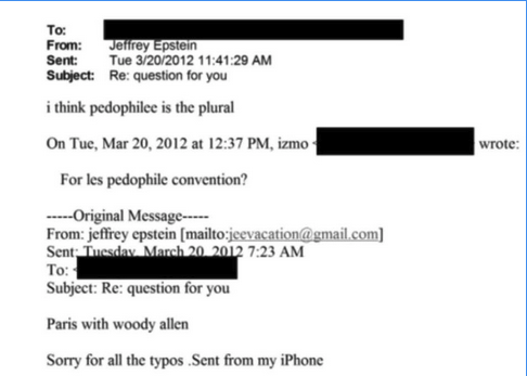 taoqan's tweet photo. 2012 : Epstein disait aller à une « convention pédophile » à Paris

la France est impliquée dans ce dossier du début à la fin

la grande question : QUAND EST-CE QUE LES MÉDIAS FRANÇAIS VONT EN PARLER ? https://t.co/YDaedYXGXM