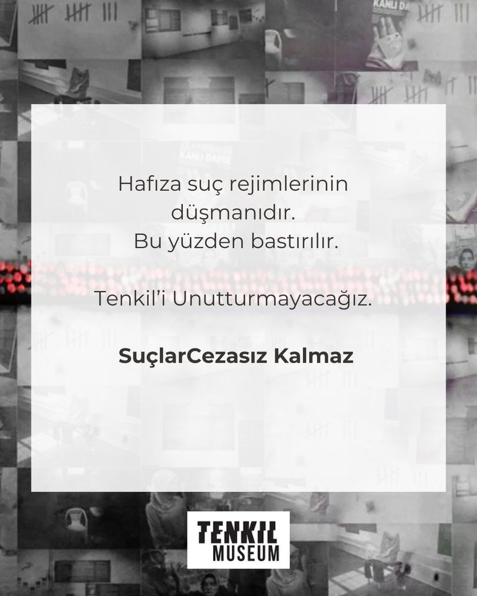 Gençlerin eğitim hakkı, özgürlüğü ve güvenliği bir toplumun geleceğidir.
Unutmak değil, hatırlamak gerekir.
SuçlarCezasızKalmaz
TenkilFelaketi OrganizeNefret