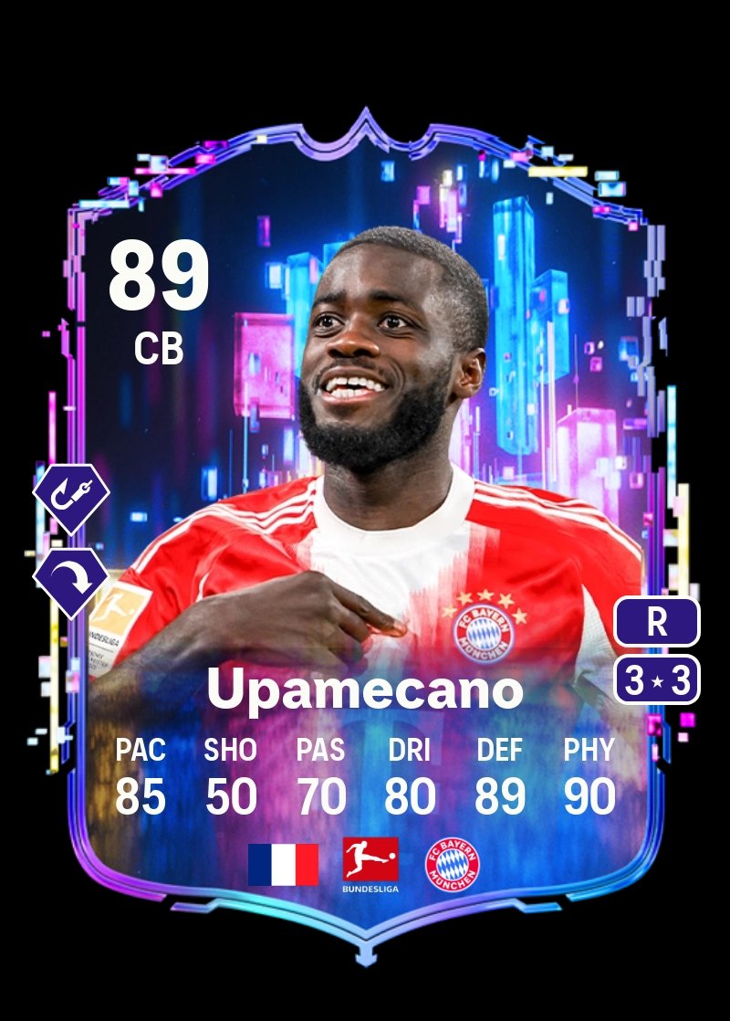 Upamecano añadido a SBC

Precio 350k aprox
¿Lo vais a completar? ¿O teneis una evo random de liga koreana que es mejor?