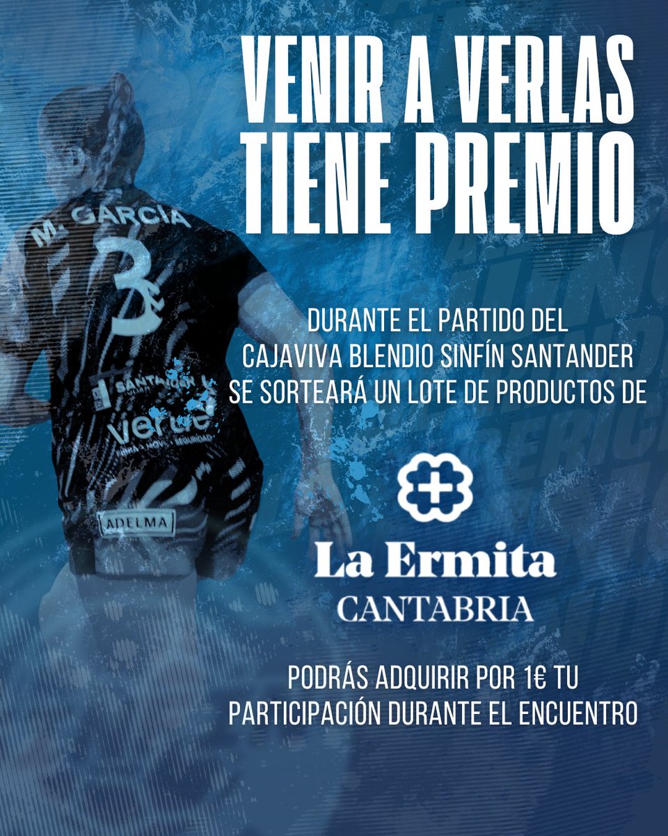 🎁 𝗩𝗘𝗡𝗜𝗥 𝗔 𝗩𝗘𝗥𝗟𝗔𝗦 𝗧𝗜𝗘𝗡𝗘 𝗣𝗥𝗘𝗠𝗜𝗢 𝗖𝗢𝗡 #LaErmita

Durante el descanso del encuentro del Cajaviva Blendio Sinfín Santander se sorteará un lote de productos🤤

🎟️Podrás adquirir tu participación por un euro

⚫️🔵 #SinfínEsUnSentimiento #JuntasPorUnSueño