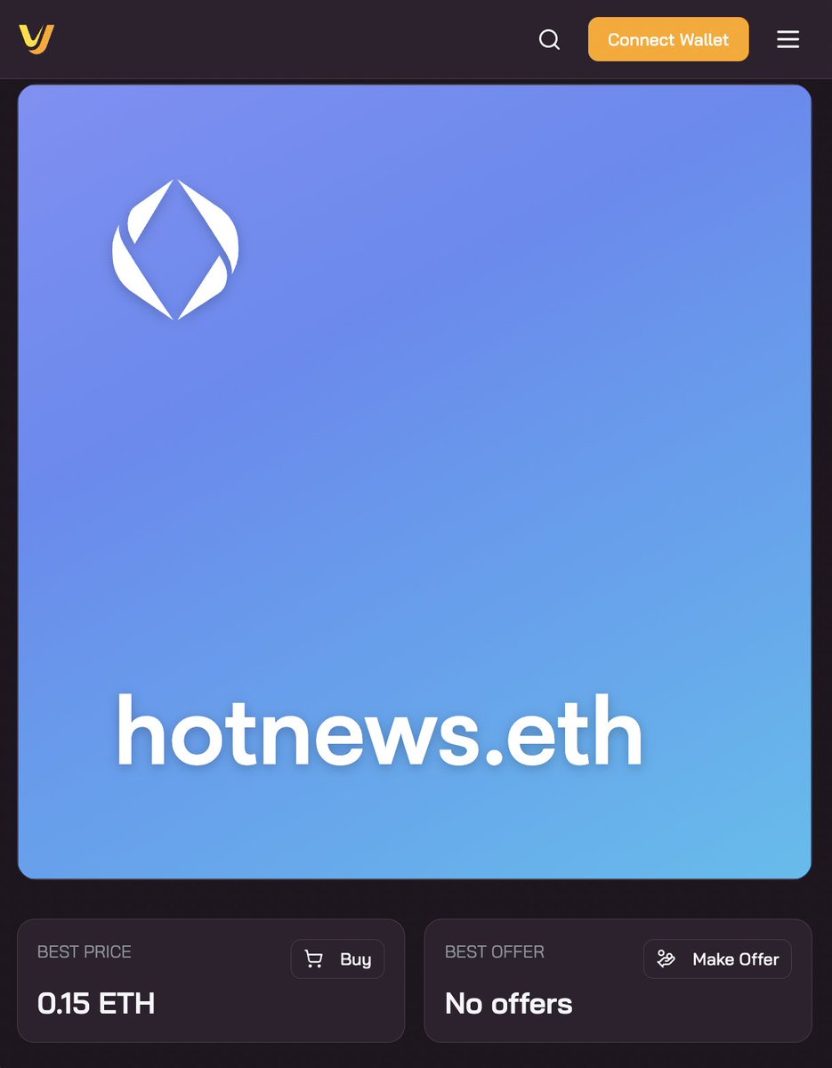 🚨🔥 Hotnews.eth for sale at 0.15 ETH

Strong, memorable, media-ready – ideal for crypto news, AI news, trend platforms.

ETH is down smart money buys the dip. Accumulation happens in silence.

Premium narrative domain. Low entry. High upside.

#ENS #Ethereum #Web3Domains #Web3