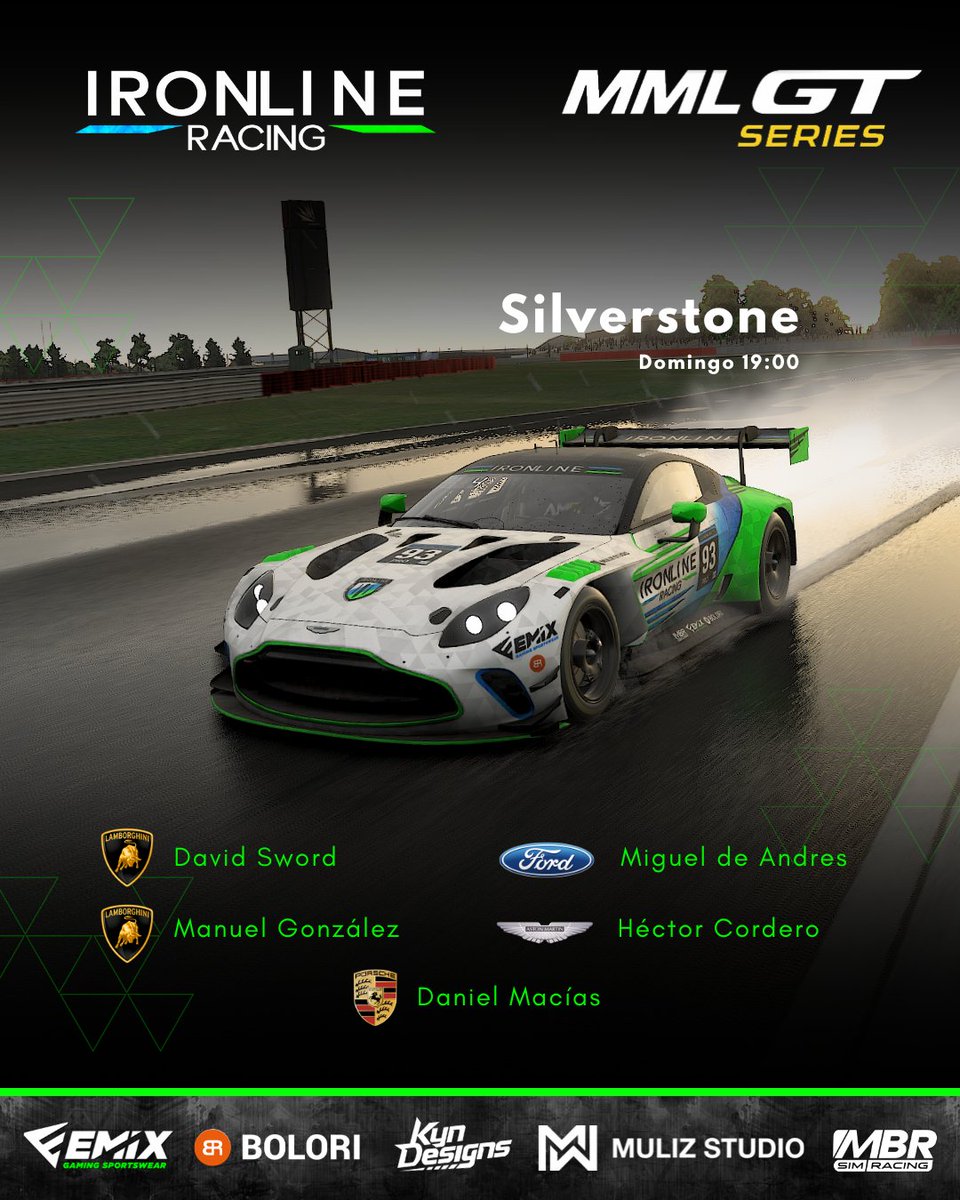 Mañana nos espera Silverstone! 

Después de Bathurst, algunos de nuestros pilotos buscan mantenerse arriba y otros resarcirse bajo las nubes de Silverstone... Lloverá?

Mañana 19:00h. Suerte a todos!

<a href="/mml_racing/">MML RACING</a> 

#Silverstone #GTseries #Ironline #Simracing