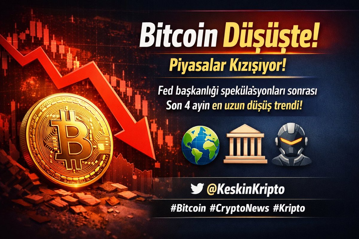 KeskinKripto's tweet photo. Bitcoin düşüşte — Piyasalar kızışıyor!
•Bitcoin, Fed başkanlığı spekülasyonunun etkisiyle son 4 ayın en uzun düşüş trendini yaşıyoruz
#Kripto #Bitcoin #ABD https://t.co/TVAZkBYKXh