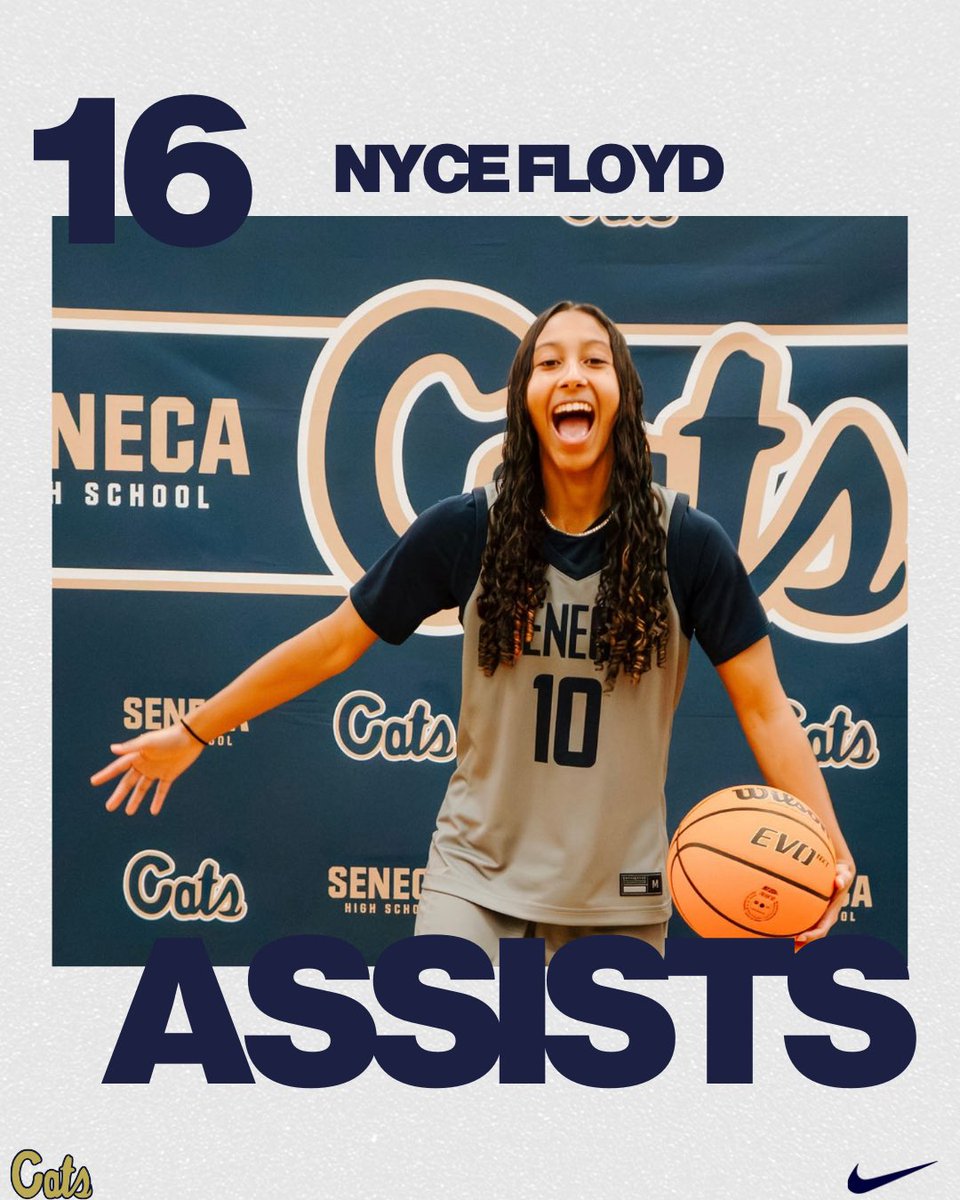seneca_wbb's tweet photo. We had some pretty note worthy stats last night in the win vs Greer! Yani and Vannah BOTH had double doubles and Nyce had 16 assists. Keep working, Cats! #ClimbTheLadder #SenecavsEverybody https://t.co/Mk3B3lADGM