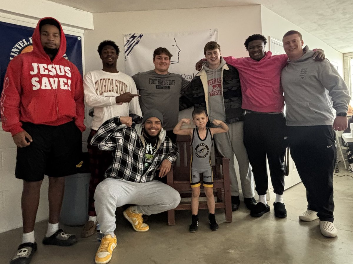 Jax got to wrestle in front of his brothers today. #footballfamily 🐯