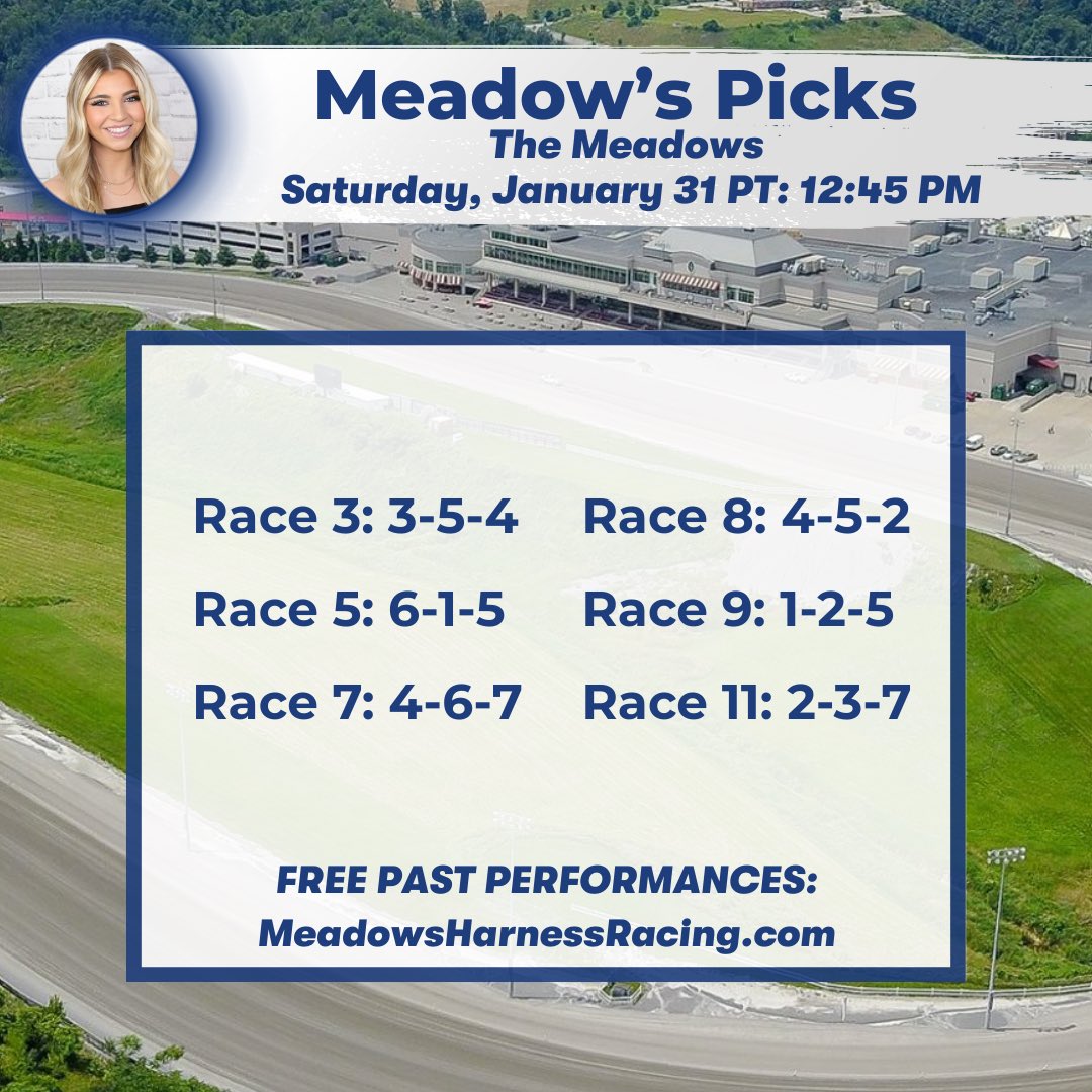 PennHorseRacing's tweet photo. Today’s picks are in for The Meadows! Stay warm out there and don’t forget—free PPs are available at https://t.co/QsVXQpoH4y ❄️

#TheMeadows #HarnessRacing #FreePPs #RaceDay #HorseRacing https://t.co/mm3XXzTNpk