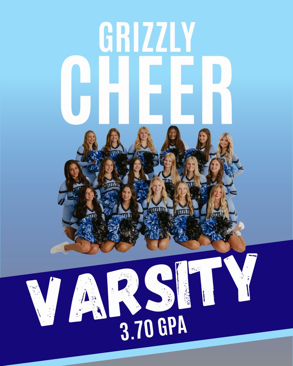 LSBCheer's tweet image. Our Cheer Squads succeed as Students in the classroom and on the mats.  Great Work! #GoGrizzGo #ClawsOut