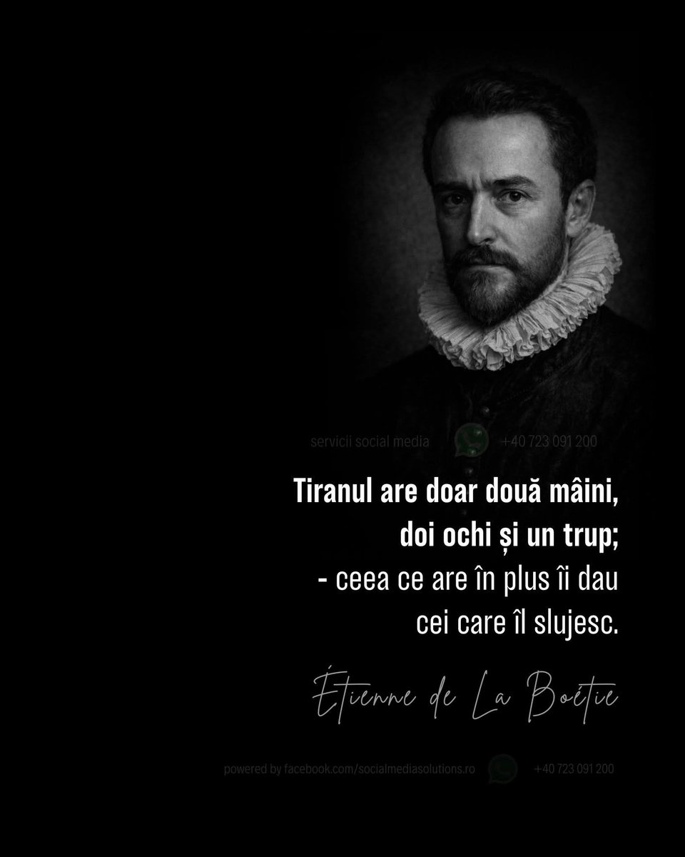 Tirania este o construcție colectivă.
Puterea nu vine din forța unuia,
ci din obediența celor mulți.