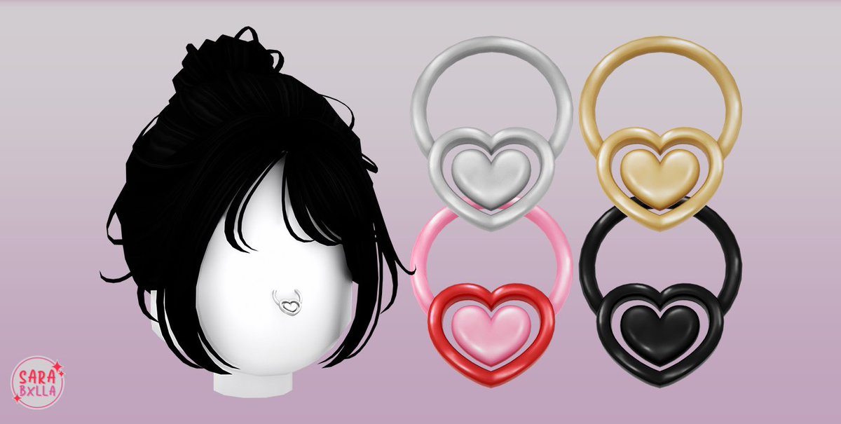 sarabxlla's tweet photo. Some Septum Piercings ❤️

✧ https://t.co/FkQzu5A9wK

@Roblox #Roblox #RobloxDev #RobloxUGC https://t.co/pPXWBzGDlS