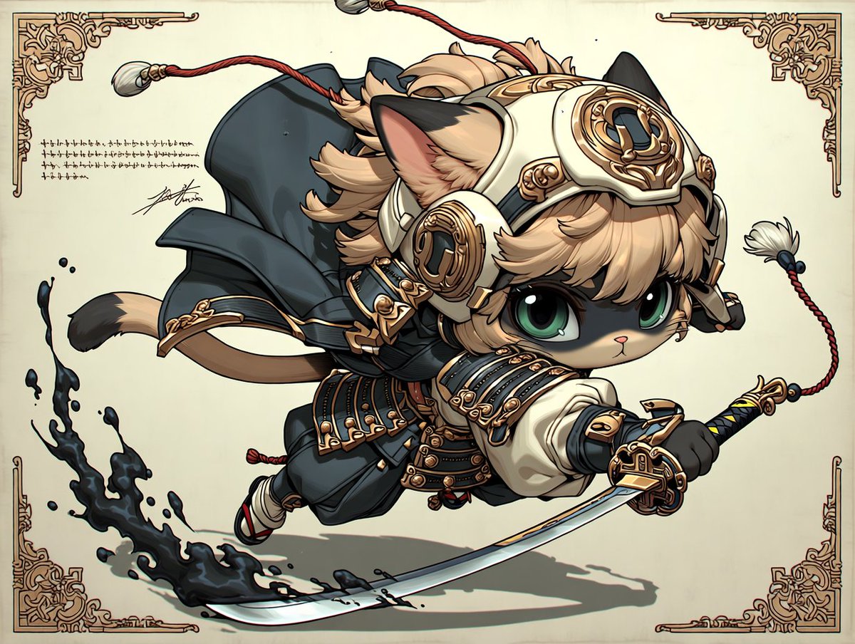 サムライ猫　④ ネコ侍 その④ 〜 Cat Samurai(4 of 9) #nijijourney