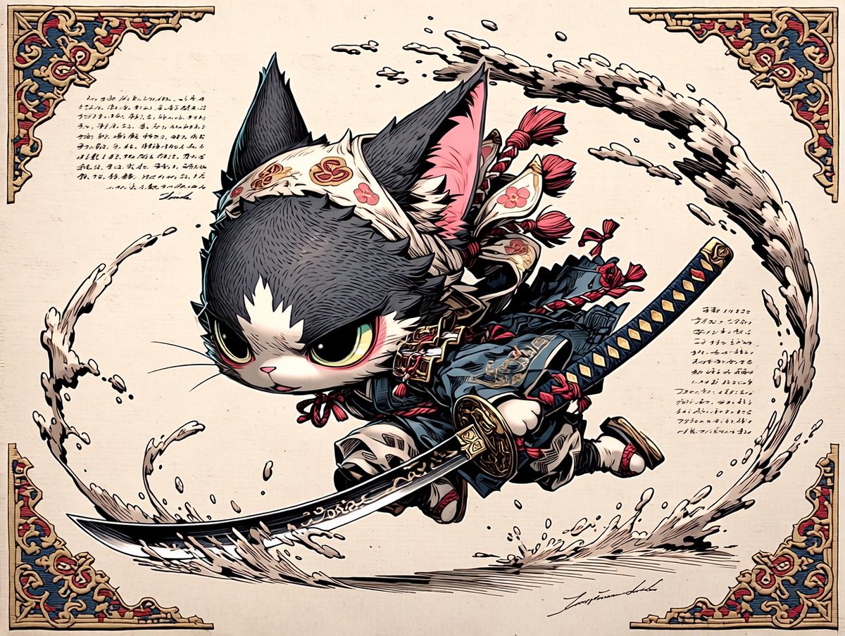 ネコ侍 その⑦ 〜 Cat Samurai(7 of 9) #nijijourney