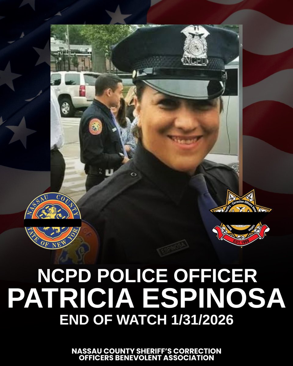 The Nassau County Sheriff's Correction Officers Benevolent Association mourns the loss of Nassau County Police Officer Patricia Espinosa, who passed away today.

We extend our deepest condolences to Officer Espinosa’s family, friends, and all members of the Nassau County PD.